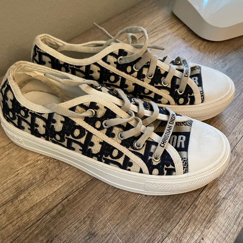 Dior Walk’n’Dior deep blue embroidered sneaker size 8 - Picture 3 of 9